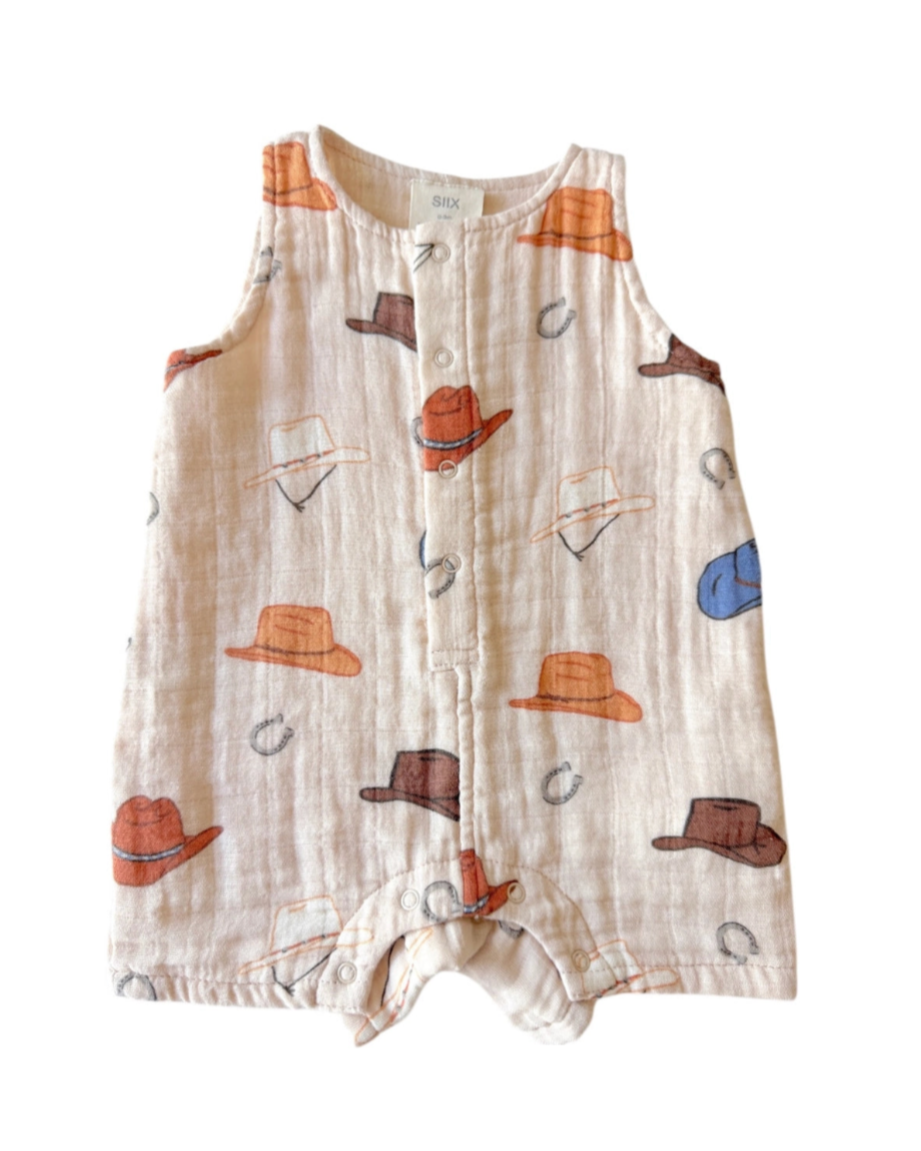 Shorts Romper | Retro Cowboy - PREORDER