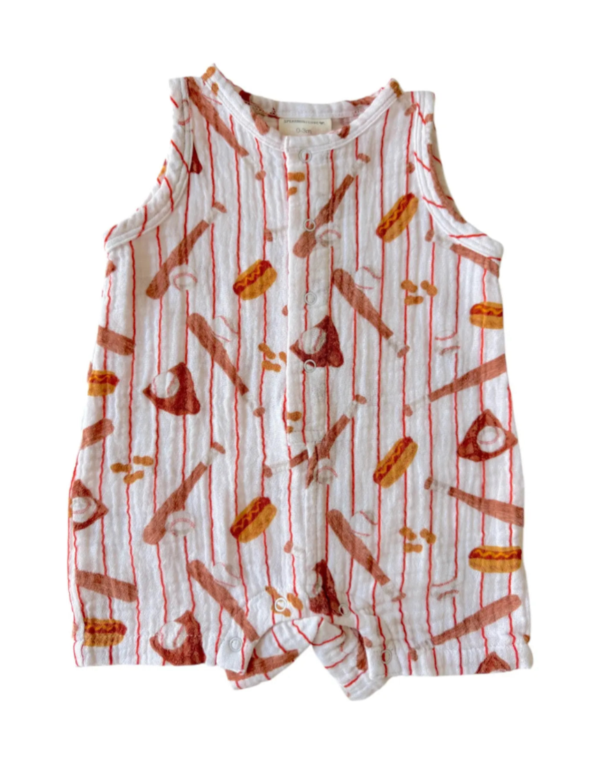 Tank Shortie Romper | Baseball Game - PREORDER