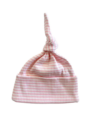 Ribbed Beanie Hat | Pink Stripes - PREORDER