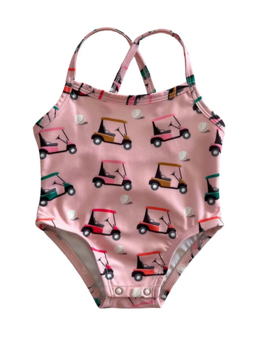 Marina Swimsuit | Pink Golf Cart - PREORDER