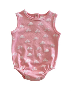 Tank Bubble Romper | Blush Rainbow - PREORDER