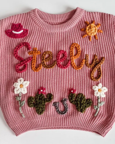 Yarn *CUSTOM* Name Chunky Knit Sweater | 7 Colors