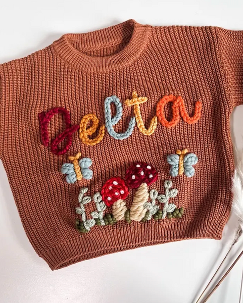Yarn *CUSTOM* Name Chunky Knit Sweater | 7 Colors