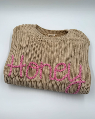 ADULT - Yarn *CUSTOM* Name Chunky Knit Sweater | 5 Colors