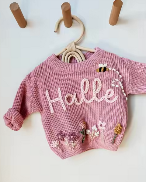 Yarn *CUSTOM* Name Chunky Knit Sweater | 7 Colors