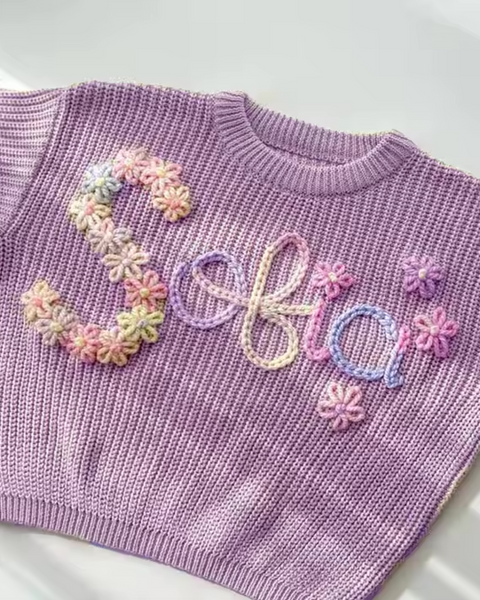 Yarn *CUSTOM* Name Chunky Knit Sweater | 11 Colors