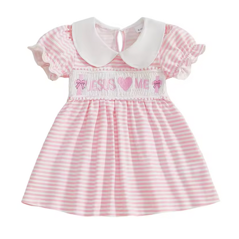 Smocked Collar Dress | Jesus Loves Me - PREORDER