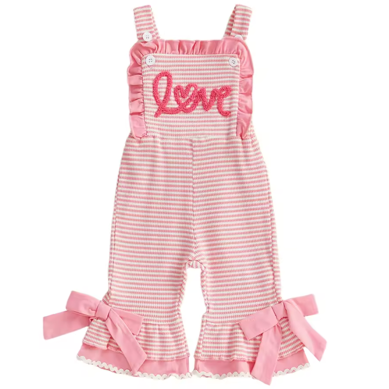 Ribbed Ruffle Bells Jumpsuit | Striped LOVE - PREORDER