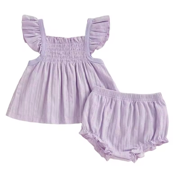 Pointelle Tank & Shorts Set | Purple - PREORDER
