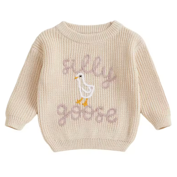 Chunky Knit Sweater | Beige Silly Goose - PREORDER