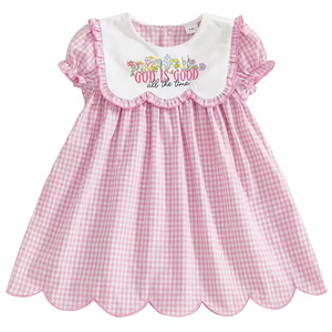 Smocked Dress | God is Good Gingham - PREORDER BayBay Boutique Smocked Dress | God is Good Gingham - PREORDER BayBay Boutique