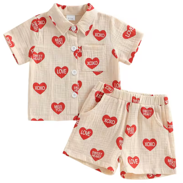 Muslin Collar Top & Shorts Set | Sweethearts - PREORDER