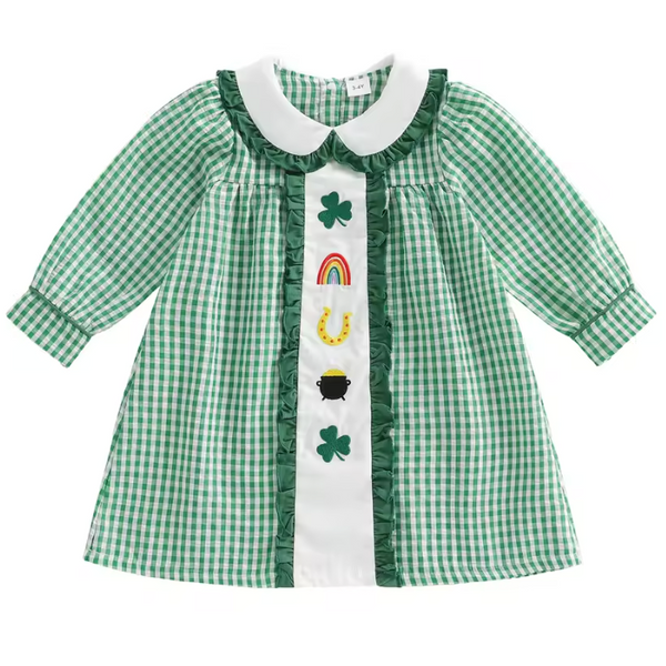 Smocked Collar Dress | St Pattys Gingham - PREORDER