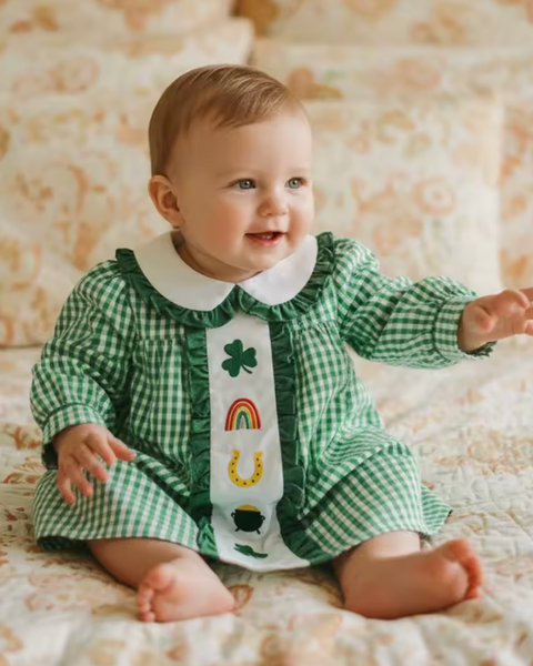 Smocked Collar Dress | St Pattys Gingham - PREORDER