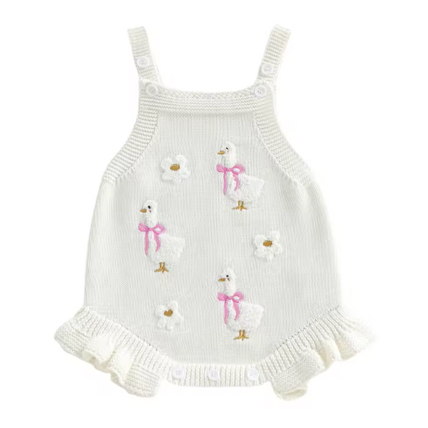Knit Tank Sweater Ruffle Romper | White Goose & Daisy - PREORDER