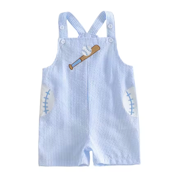 Smocked Tank Shortie Romper | Baseball Gingham - PREORDER