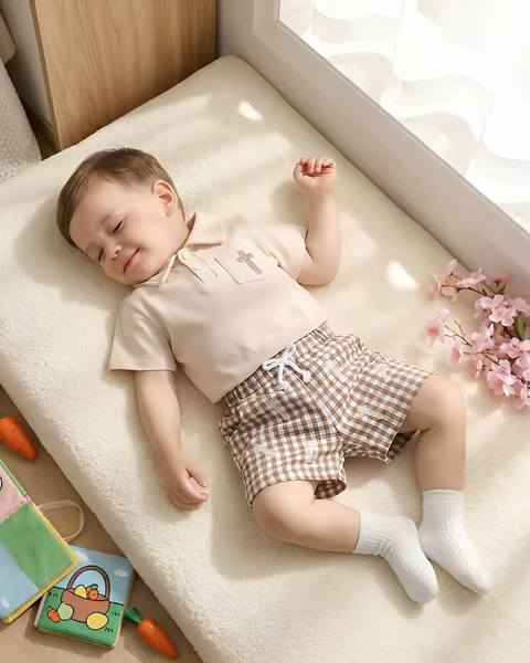 Collar Top & Shorts Set | The Cross Gingham - PREORDER