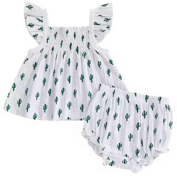 Pointelle Tank & Shorts Set | Cacti - PREORDER