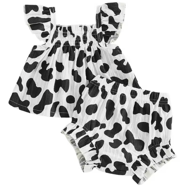 Pointelle Tank & Shorts Set | Cow - PREORDER