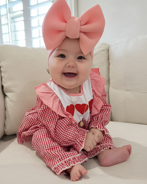 Smocked Ruffle Top & Pants Set | Red Gingham Hearts - PREORDER