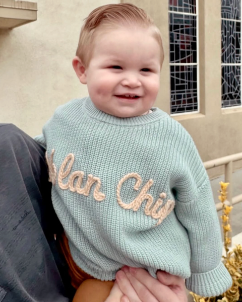 Yarn *CUSTOM* Name Chunky Knit Sweater | 16 Colors