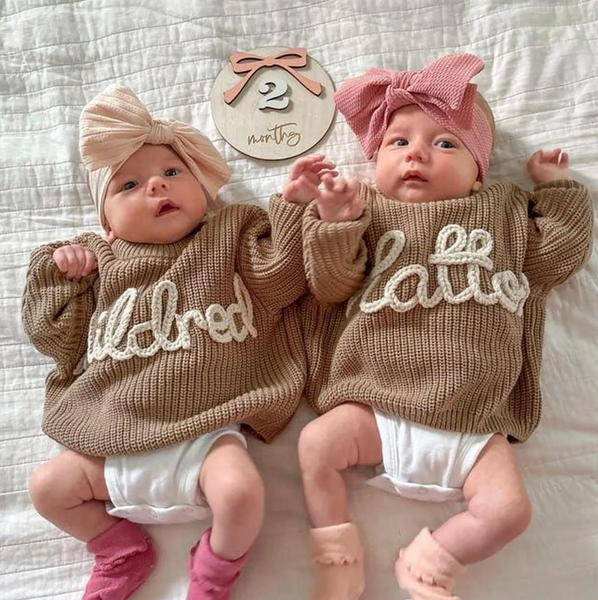 Yarn *CUSTOM* Name Chunky Knit Sweater | 16 Colors