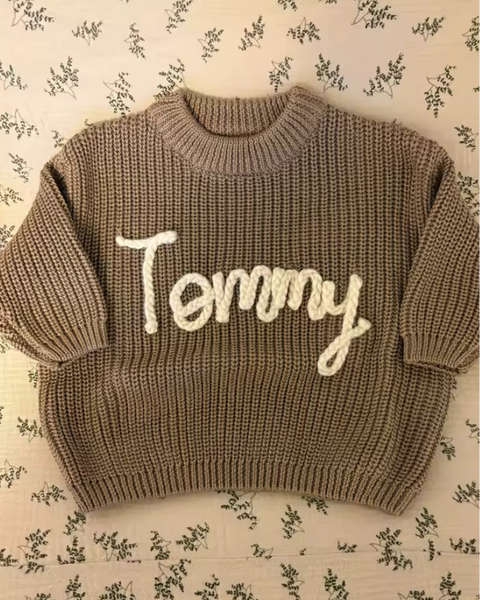 Yarn *CUSTOM* Name Chunky Knit Sweater | 16 Colors