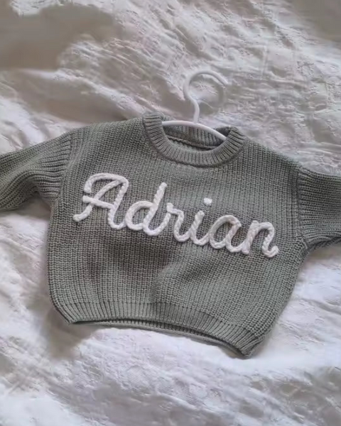 Yarn *CUSTOM* Name Chunky Knit Sweater | 16 Colors