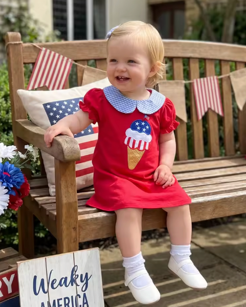 Smocked Dress | USA Ice Cream Cone - PREORDER