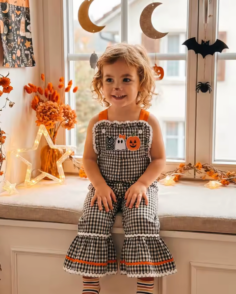 Waffle Ruffle Bells Jumpsuit | BOO Gingham - PREORDER