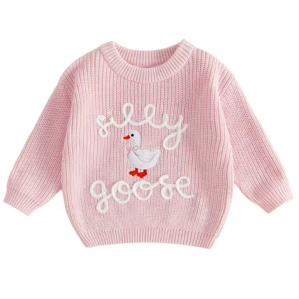 Chunky Knit Sweater | Pink Silly Goose - PREORDER