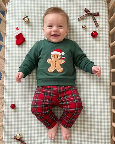 Pullover & Pants Set | Gingerbread Man Plaid - PREORDER