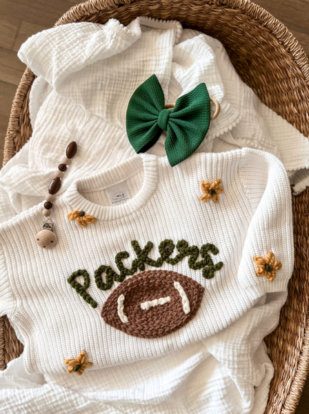 Yarn *CUSTOM* Sports Name Chunky Knit Sweater | 13 Colors