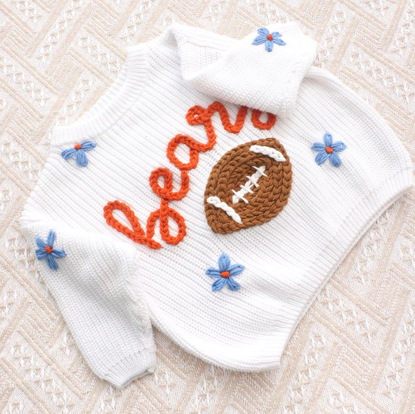 Yarn *CUSTOM* Sports Name Chunky Knit Sweater | 13 Colors
