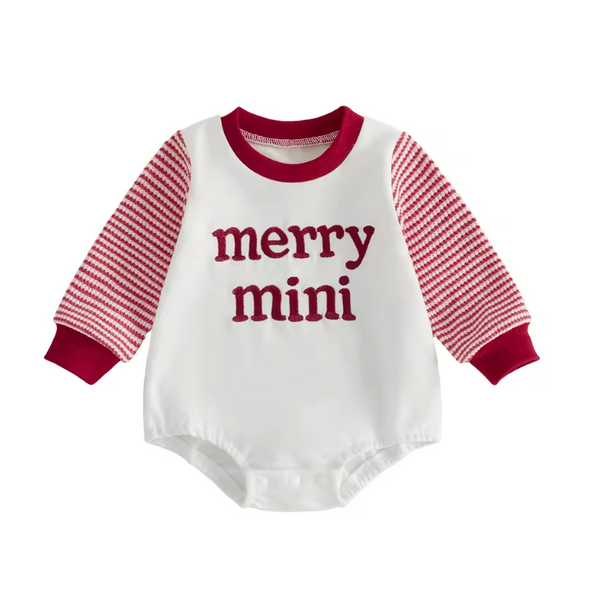 Bubble Long Romper | Merry Mini Stripes - PREORDER