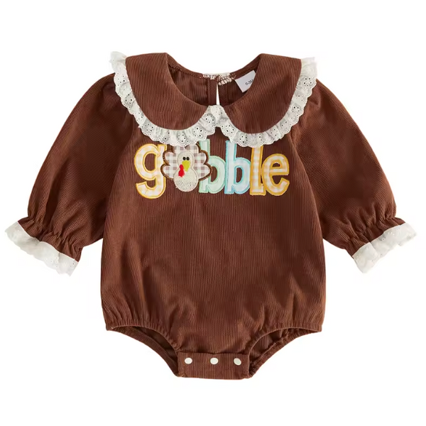 Embroidered Smocked Long Romper | GOBBLE - PREORDER