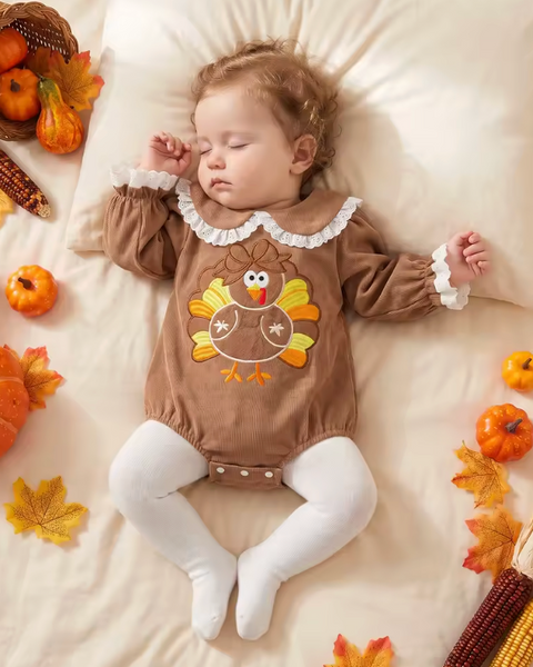 Smocked Long Romper | Turkey - PREORDER