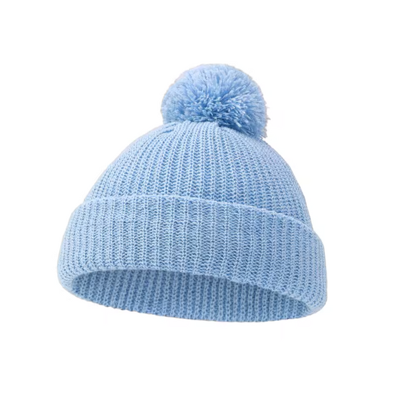Knit Pom Hat | Blue - PREORDER