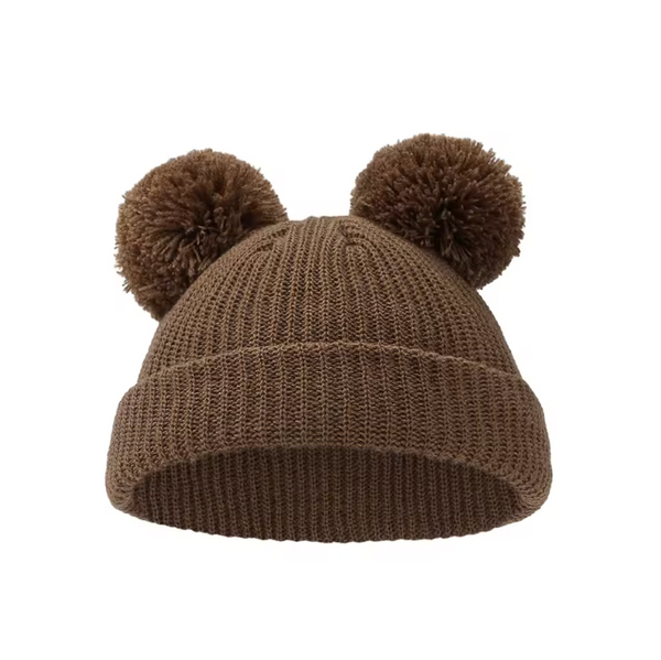 Knit Pom Hat | Brown - PREORDER