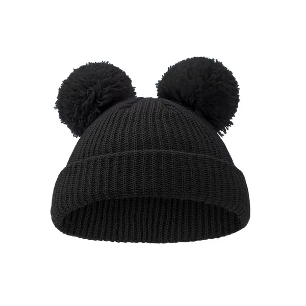 Knit Pom Hat | Black - PREORDER