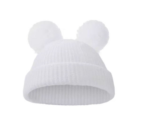 Knit Pom Hat | White - PREORDER