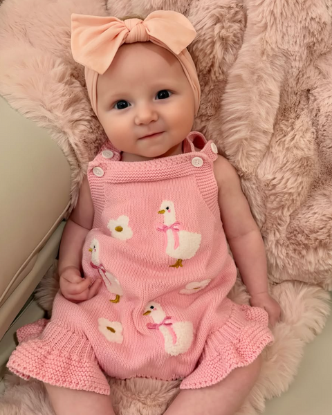 Knit Tank Sweater Ruffle Romper | Pink Goose & Daisy - PREORDER