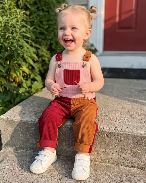 Corduroy Overalls | Pink/Orange/Red - PREORDER