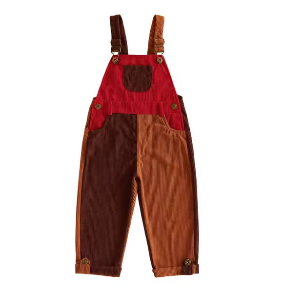 Corduroy Overalls | Red/Brown/Orange - PREORDER