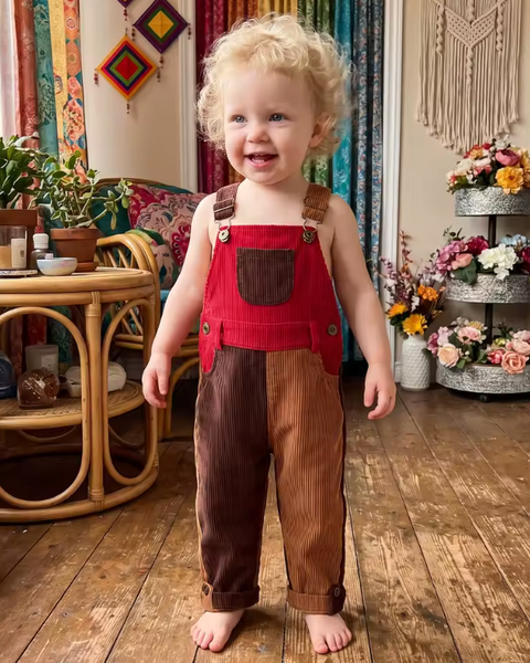 Corduroy Overalls | Red/Brown/Orange - PREORDER