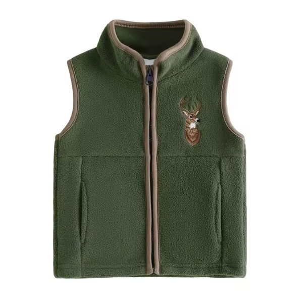 Zip Vest | Green Deer - PREORDER