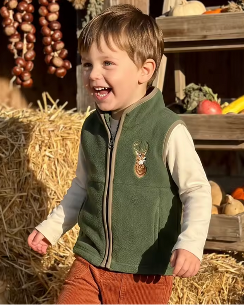 Zip Vest | Green Deer - PREORDER