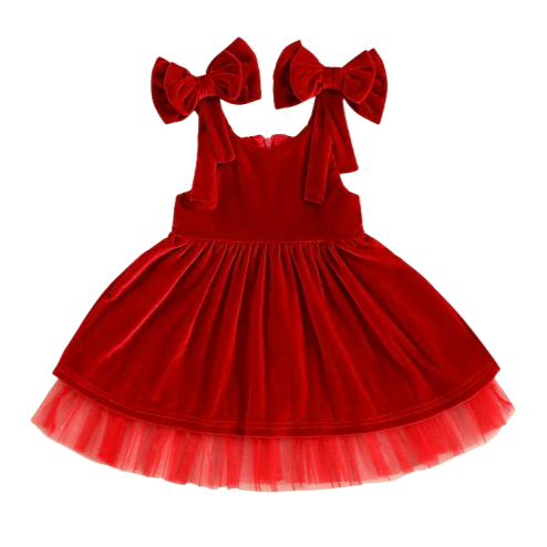 Red Velvet Big Bows Tutu Dress - PREORDER