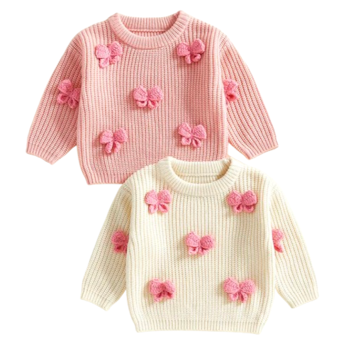 Big Pink Bows Knit Sweaters (2 Colors) - PREORDER