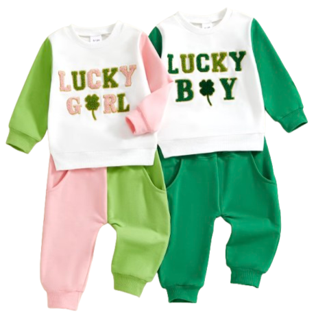 Lucky Baby Two Tone Jogger Outfits (2 Colors) - PREORDER